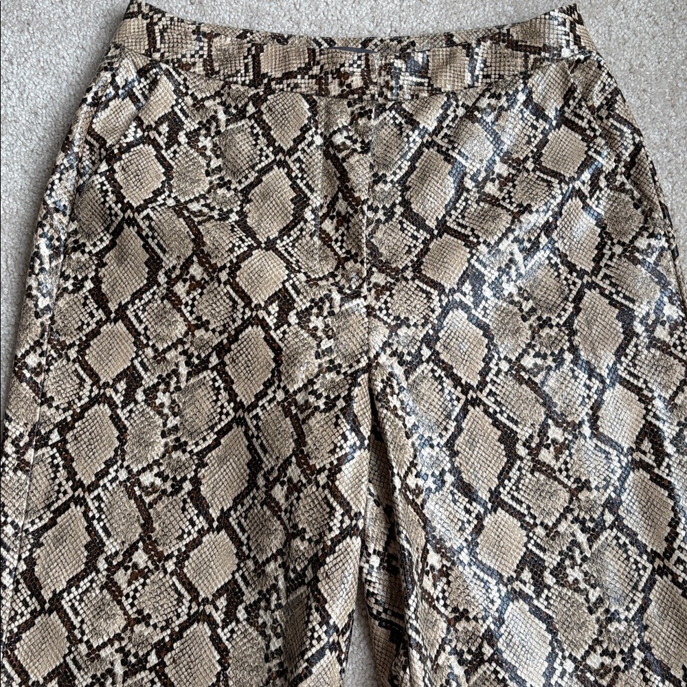 Faux leather Beige Snake Print pants